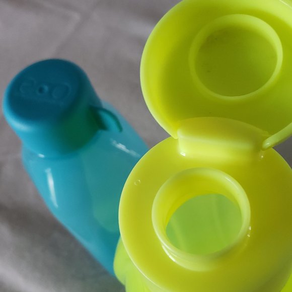 Tupperware Eco Water Bottles Yellow 25oz Blue 16oz